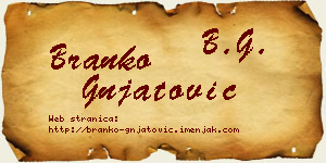 Branko Gnjatović vizit kartica